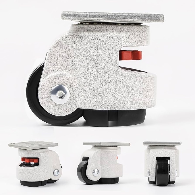 Photo 1 of ***only 2 in box*** Leveling Machine Casters Set of 4: Heavy-Duty Retractable Caster Wheels for workbenches 360-degree Plate Swivel casters for Furniture, Equipment,Casters with Nylon Wheel and Rubber Foot