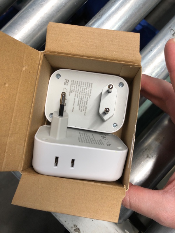 Photo 2 of (READ FULL POST) 2 Pack European Travel Plug Adapter USB C, TESSAN US to Europe Plug Adapter with 4 Outlets 3 USB Charger (1 USB C Port), Type C Power Adaptor to Italy Spain France Portugal Iceland Germany, white gray