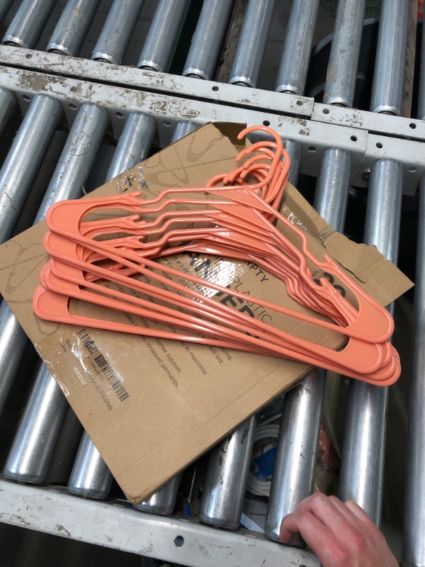 Photo 2 of (READ FULL POST) 15pk Made in USA Strong Plastic Clothes Hangers Bulk | 20 30 50 100 Pack Available | Laundry Clothes Hanger | Coat Hangers Plastic | Heavy Duty Plastic Hanger for Closet and Clothing Hangars (Peach)
