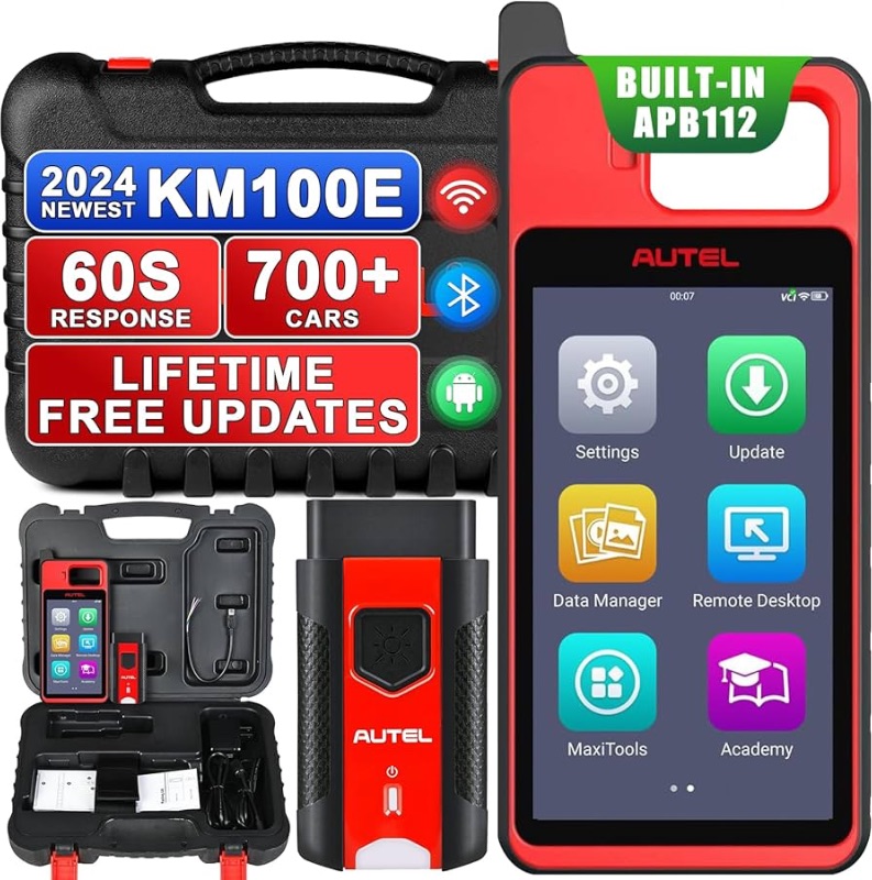 Photo 1 of **POSSIBLY MISSING SOME PARTS**Autel MaxiIM KM100(E) Scan Tool, 2024 Same as KM100 KM100X, Built-in APB112, Auto VIN & Scan VIN/License, Android 9.0, Car OBD Scan Tool for 150+ Brands, Lifetime-Updates