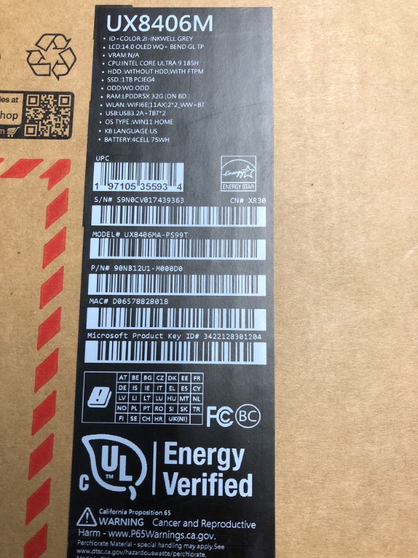 Photo 5 of **FACTORY SEALED WHEN OPENED**ASUS Zenbook Duo Laptop, Dual 14” OLED 3K 120Hz Touch Display, Intel Evo Certified, Intel Core Ultra 9 185H CPU, Intel Arc Graphics, 32GB RAM, 1TB SSD, Windows 11, Inkwell Gray, UX8406MA-PS99T