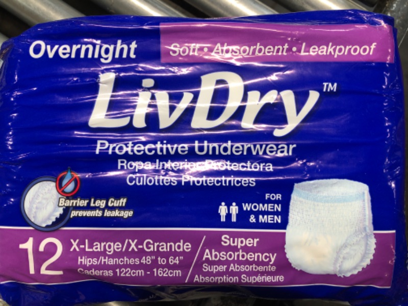 Photo 1 of ***FACTORY SEALED*** LivDry Adult XL Incontinence Underwear