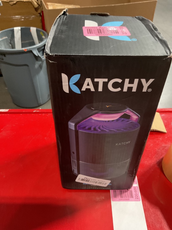 Photo 2 of (MISSING CHARGERING CORD) Katchy Indoor Insect Trap - Catcher & Killer for Mosquitos, Gnats, Moths, Fruit Flies - Non-Zapper Traps for Inside Your Home - Catch Insects Indoors with Suction, Bug Light & Sticky Glue (Black)