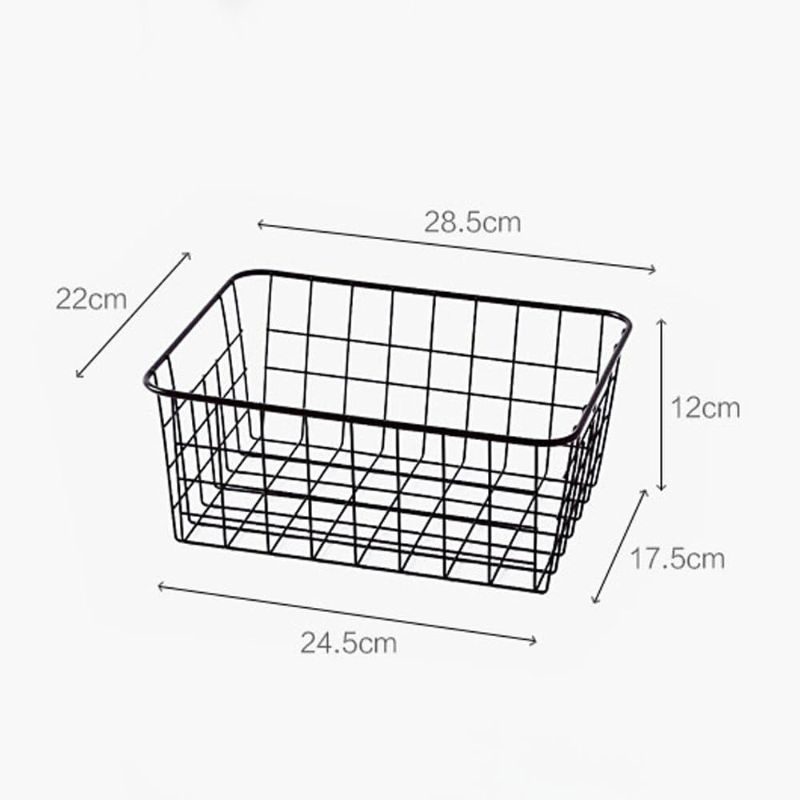 Photo 1 of (READ FULL POST) Sturdy Small Wire Storage Basket with Kitchen Food Pantry Papers Home Office Desk Shelf Bathroom Laundry Room Shelf Bedroom Bed Room (3) 