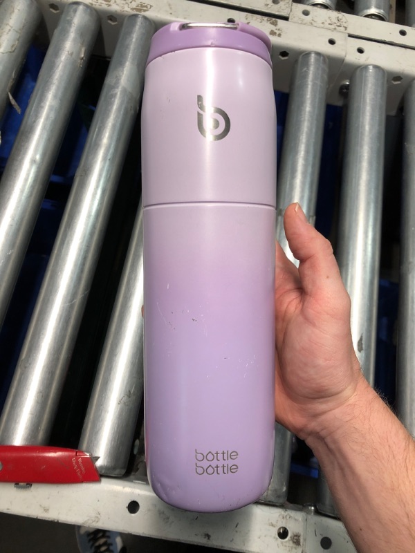 Photo 2 of (READ FULL POST) BOTTLE BOTTLE 32oz Insulated Water Bottle Stainless Steel Sport Water Bottle with Straw Dual-use Lid Design for Gym with Pill Box (dark purple)