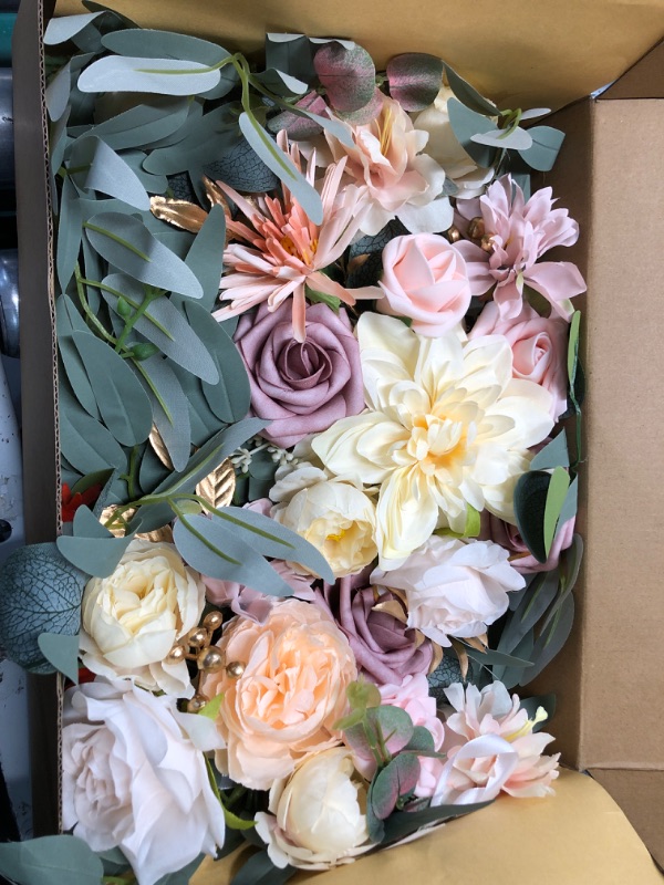 Photo 1 of Piklado Faux Flower Swag Set of 2 for Wedding Welcome Signs Floral Decorations and Wedding Reception Ceremony Signs (Champagne)