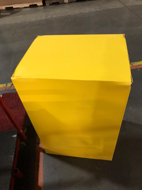 Photo 2 of ***NONREFUNDABLE - THIS SALE FINAL -  PARTS ONLY - SEE COMMENTS***
Justrite 12 Gallon Self Close Countertop Flammable Storage Cabinet, 18 Gauge Steel, 1 Shelf, 1 Door Fire Cabinet, 35" x 23" x 18", Made in The USA, Yellow, 891220, 18"D x 23.25"W x 35"H