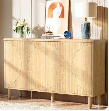 Photo 1 of *** PART ONLY*** ***NONREFUNABLE*** Tribesigns Buffet Cabinet Sideboard with Storage, 59.4-Inch White Storage Cabinet Modern Sideboard Buffet Table with Doors for L