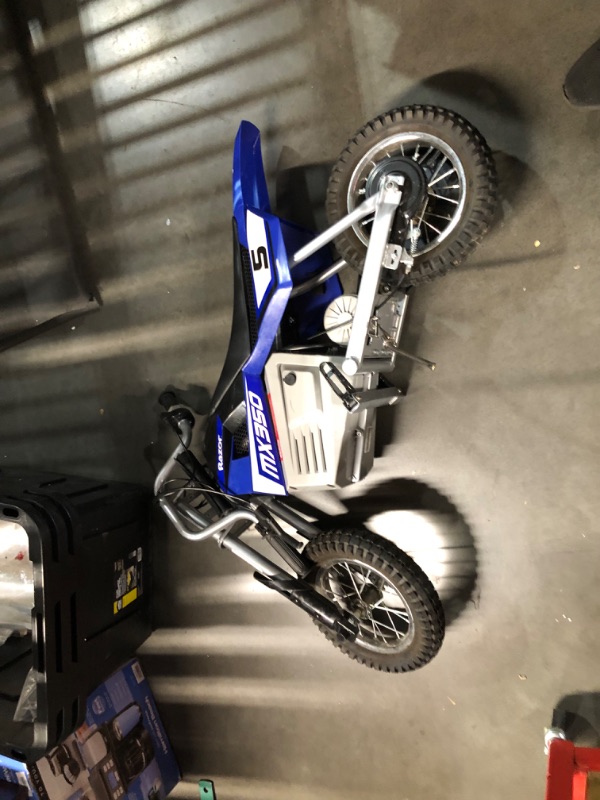 Photo 10 of ***MISSING PARTS - DAMAGED - SEE COMMENTS***
Razor MX350 Dirt Rocket Electric Motocross Bike - Blue