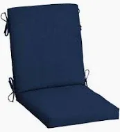 Photo 1 of allen + roth with STAINMASTER Stainmaster 20-in x 20-in Navy Madera Linen High Back Patio Chair Cushion
