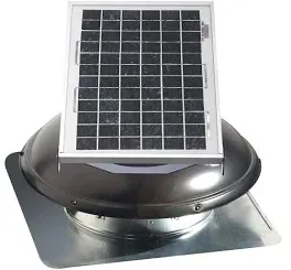 Photo 1 of *** PART ONLY*** ***NONREFUNABLE***Air Vent 800-CFM Weatherwood Galvanized Steel Solar Power Roof Vent