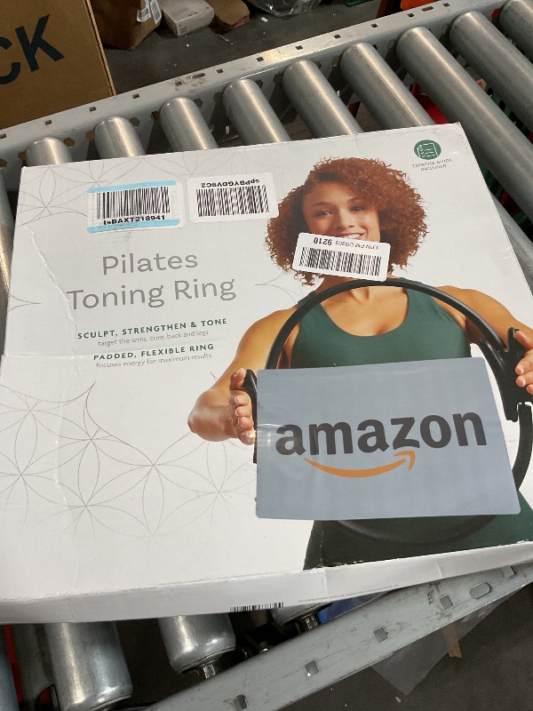 Photo 1 of (FAIR) Gaiam Pilates Ring 15" Fitness Circle - Lightweight & Durable Foam Padded Handles | Flexible Resistance Exercise Equipment for Toning Arms, Thighs/Legs & Core, Black