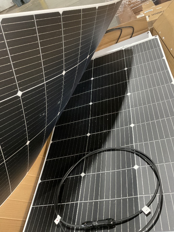 Photo 1 of (See images for damage)DOKIO Flexible Solar Panel 6x100w(600w) Semi-Flexible Bendable 12V Monocrystalline Off-Grid for RV Boat Cabin Van Car and Caravan RV Boat Camper………