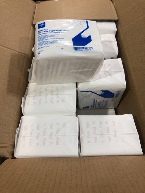 Photo 1 of (full box)Medline Maxi Sanitary Pads with Adhesive Strip