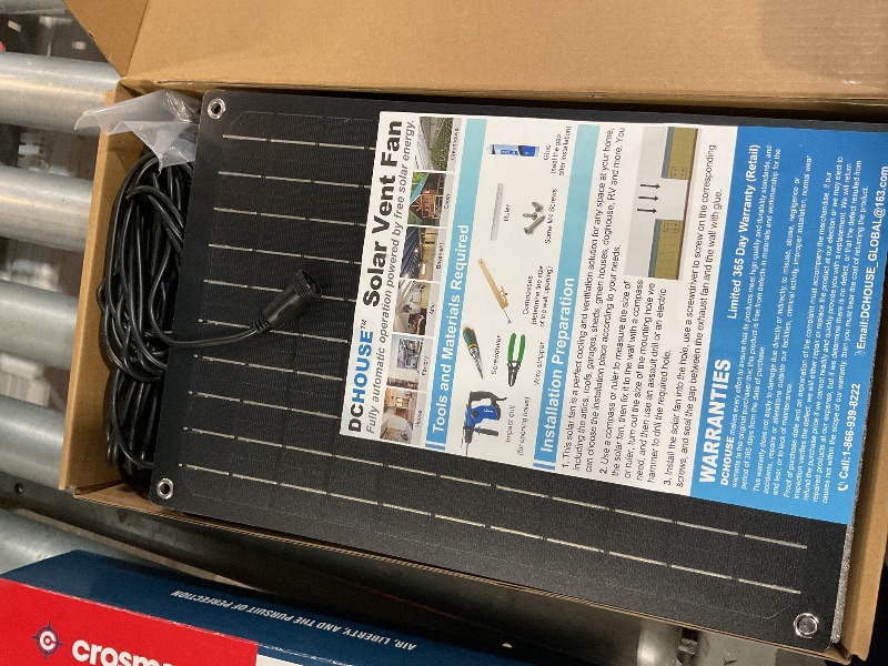 Photo 1 of DC HOUSE 20W Solar Powered Dual Metal Shell Exhaust Fan Kit for Chicken Coops, Greenhouses, Sheds, Pet Houses, and Windows - Waterproof and Plug & Play