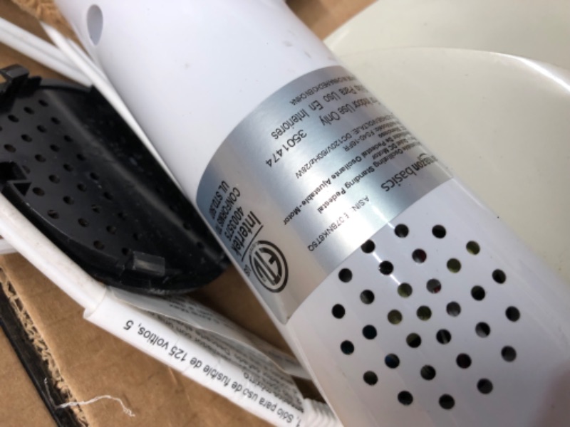 Photo 1 of **PARTS ONLY**MISSING UNKNOWN PARTS**
Amazon Basics 16-Inch Pedestal Floor Fan Oscillating Remote, 12-Speed, Energy-Efficient, White