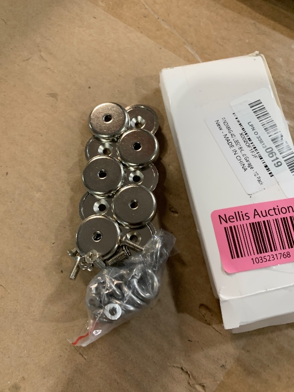 Photo 1 of (PARTIAL SET) FINDMAG 40 LBS(18KG) Magnetic Hooks Super Strong Neodymium Magnetic Hooks with Countersunk Hole Eyebolt for Home Kitchen Workplace Office and Garage - 10 Pack