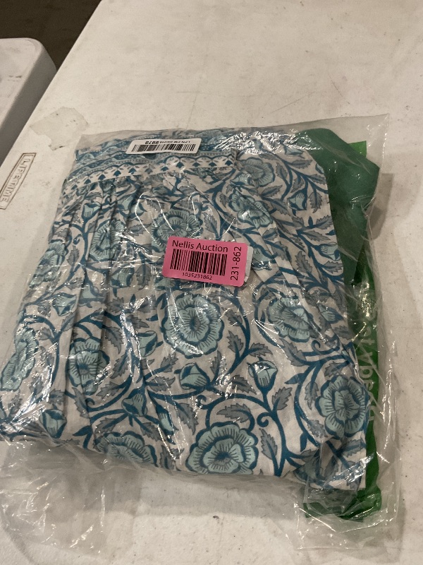 Photo 1 of (missing top) Arayna Women's Cotton Printed Floral Straight Kurta with Palazzo Pants and Printed Dupatta, Light Blue, Large