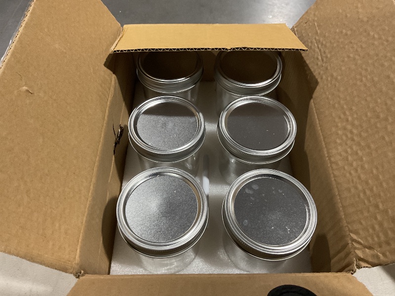 Photo 3 of [ 6 Pack] 16 oz. Wide-Mouth Glass Mason Jars with Metal Airtight Lids and Bands for 1 Pint Canning, Preserving, & Meal Prep Wide Mouth - 16 oz.