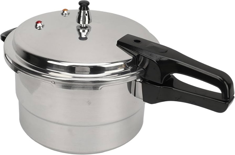 Photo 1 of 4 Liters Stainless Steel Pressure Cooker, Kitchen Pressure Cooker for Induction and Stove Top, Pressure Canner with Safety Valves and Steaming Plate, Pressure Cooker for Porridge, Noodles