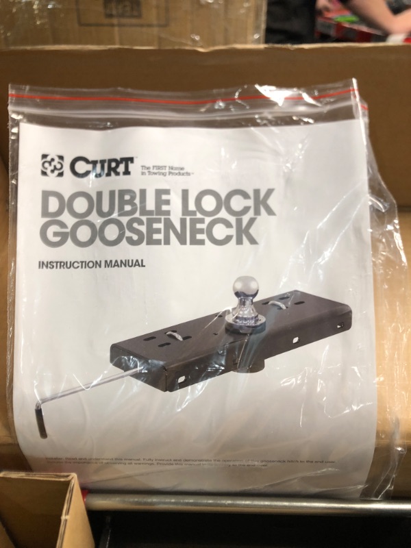 Photo 1 of ***BOX 1 OF 2/ INCOMPLETE SET/ NON-REFUNDABLE***CURT 60712 Double Lock Gooseneck Hitch, 2-5/16-Inch Flip-Over Ball 30K, Fits Select Chevrolet Silverado, GMC Sierra 1500, 2500, 3500 HD