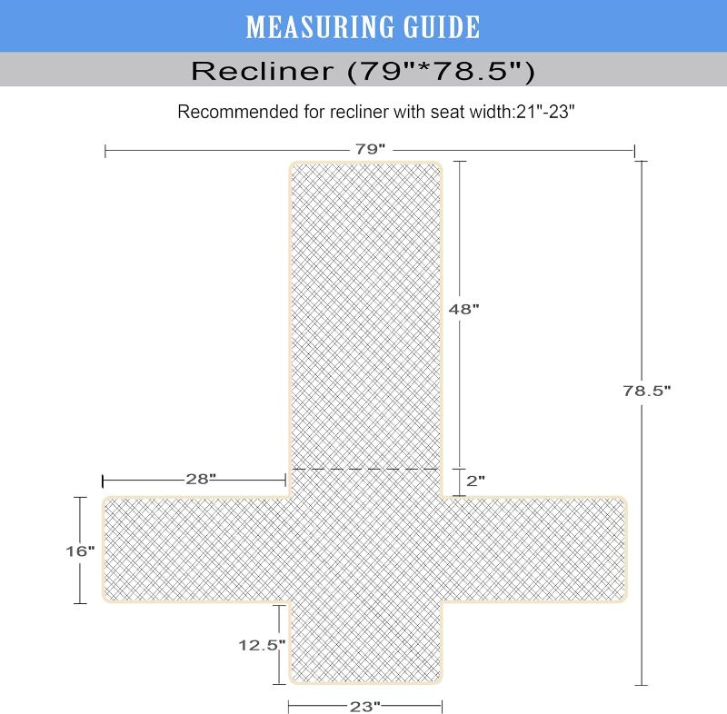 Photo 3 of (READ FULL POST) Ameritex Waterproof Nonslip Recliner Cover Stay in Place, Dog Chair Cover Furniture Protector, Ideal Recliner Slipcovers for Pets and Kids (23", Beige)