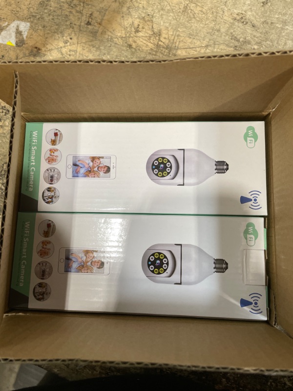 Photo 2 of 2Pcs Light Bulb Security Camera 2.4GHz & 5G WiFi Outdoor, 1080P E27 Light Socket Security Camera, Indoor 360° Home Security Cameras, Full Color Day and Night, Smart Motion Detection (2PCS, Support 5G)