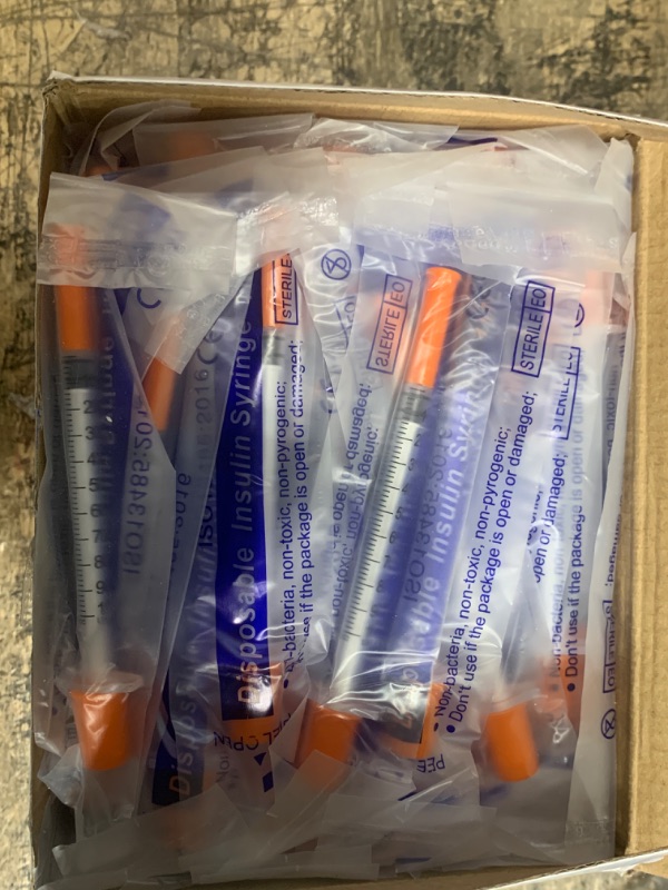 Photo 2 of 1ml Syringe with 30Ga 1/2in Needle, Individually Wrapped, Pack of 100