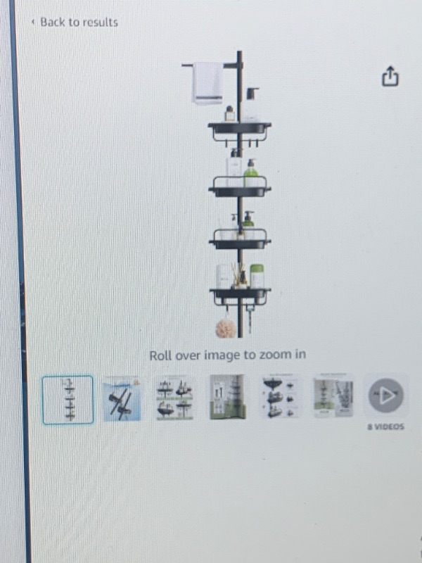 Photo 1 of 
Roll over image to zoom in







8 VIDEOS
ALLZONE Rustproof Shower Caddy Corner for Bathroom,Bathtub Storage Organizer for Shampoo Accessories,4-Tier Adjustable Shelves with Tension Pole, 39.2 to 113 Inch, Black