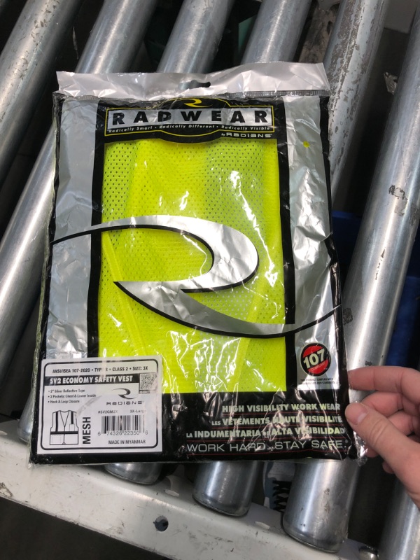 Photo 2 of (READ FULL POST) Radians SV2GM3X Class 2 Mesh Safety Vest, Green, 3 Extra Large