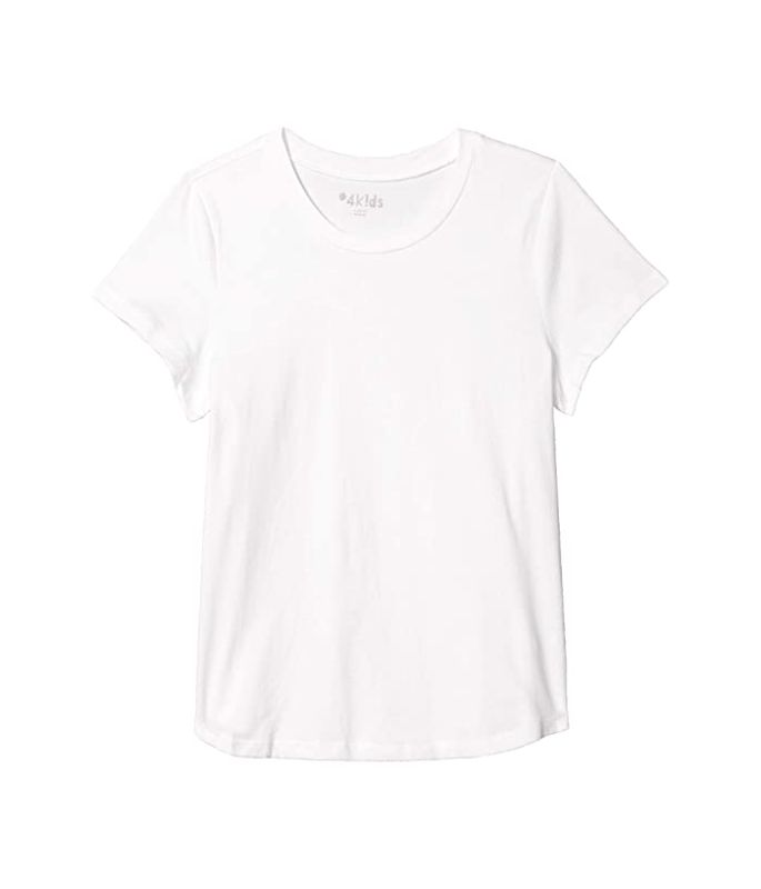 Photo 1 of #4kids Essential Short Sleeve T-Shirt (Little Kids/Big Kids) (White) Girl's Clothing