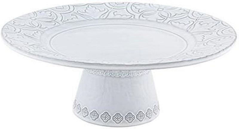 Photo 2 of Bordallo Pinheiro Rua Nova Cake Stand, Antique White, 11 Inches