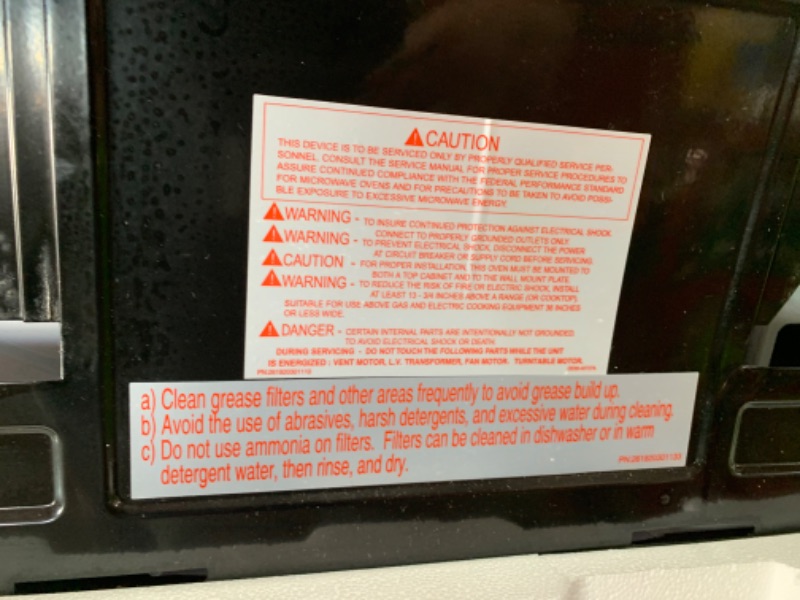 Photo 5 of **SEE NOTES** BLACK+DECKER Range Microwave with Top Mount Air Recirculation Vent, 1.6-Cu. Ft. 1000-Watt, Incandescent Lighting, Safety Lock, White