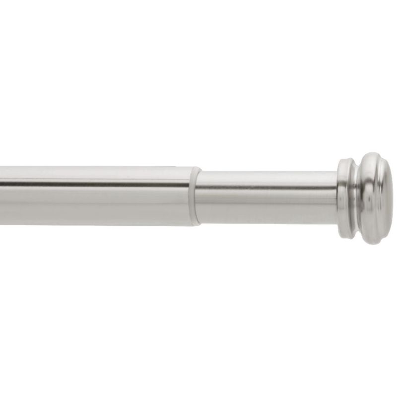 Photo 1 of *MISSING HARDWARE* 72 in. - 144 in. Mix and Match Telescoping 1 in. Single Curtain Rod in Brushed Nickel
