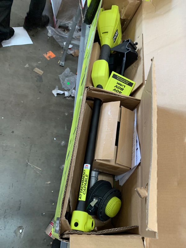 Photo 2 of * MISSING BATTERY* RYOBI 40-Volt Lithium-Ion Cordless Expand-It Attachment Capable Adjustable 13-15"" String Trimmer, Tool Only; Battery and Charger Not Included, Black, RY40ST01B