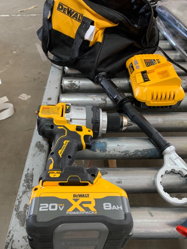 Photo 3 of * NEW* DEWALT 20V XR Lithium-Ion Cordless Hammer Drill Kit with 8.0 Ah Battery, Charger and Kit Bag