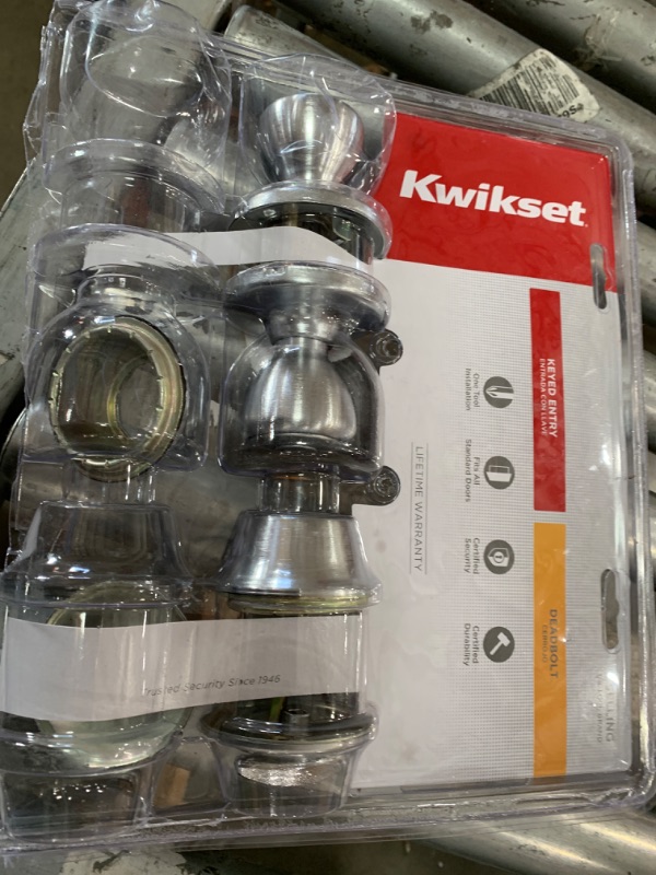 Photo 2 of *MISSING PARTS* Kwikset 93001-871 Tylo Bed & Bath Knob in Satin Chrome (Pack of 2)
