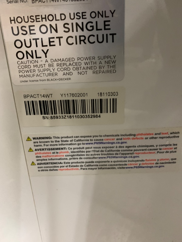 Photo 5 of * SEE NOTES AND PHOTOS* BLACK+DECKER Air Conditioner, 14,000 BTU Air Conditioner Portable for Room up to 700 Sq. Ft., 3-in-1 AC Unit, Dehumidifier, & Fan, Portable AC with Installation Kit & Remote Control
