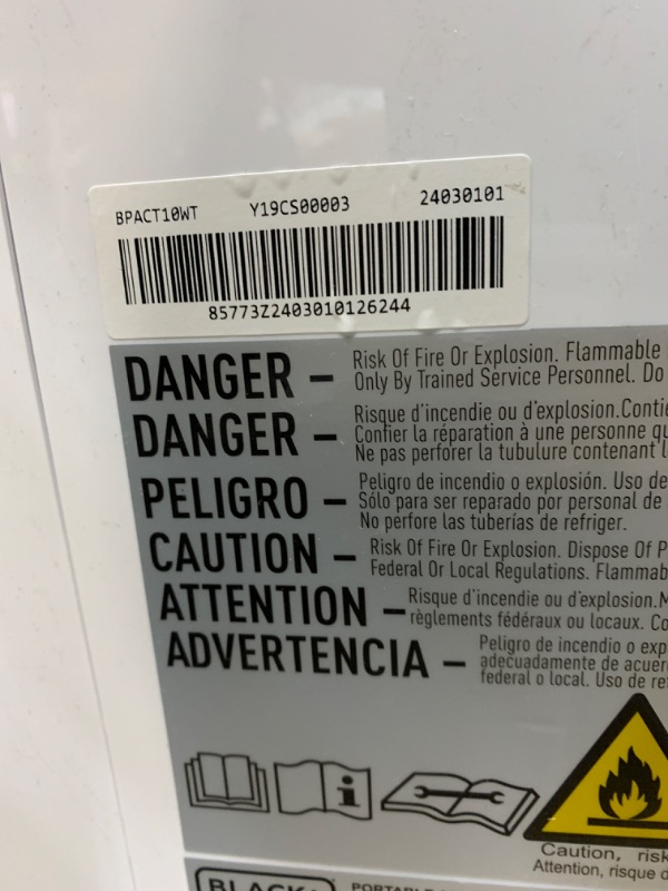 Photo 6 of (PARTS ONLY NON REFUNDABLE) BLACK+DECKER 10,000 BTU Portable Air Conditioner up to 450 Sq.Ft. with Remote Control,White
