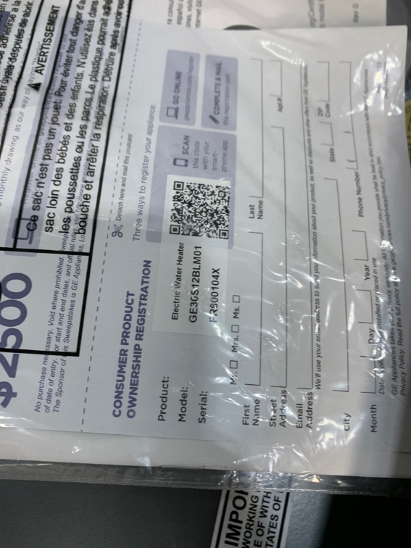 Photo 1 of *MINOR DENTS* GE Appliances 30 Gallon Electric Water Heater with Built-In Wifi & Digital Display, Smart Water Heater, 240 Volt