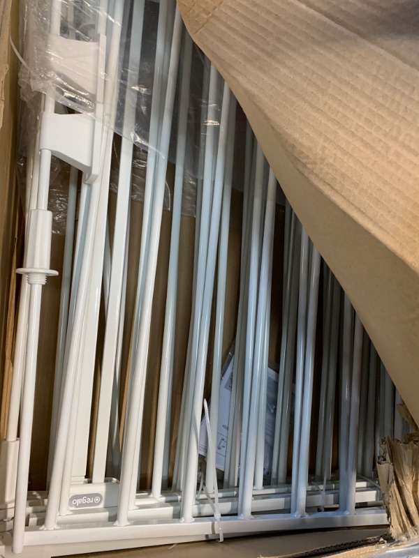 Photo 1 of *MISSING PARTS DAMAGED* Regalo 194-Inch Super Wide Adjustable Baby Gate and Play Yard, 2-In-1, Bonus Kit, 4 Count (Pack of 1)
