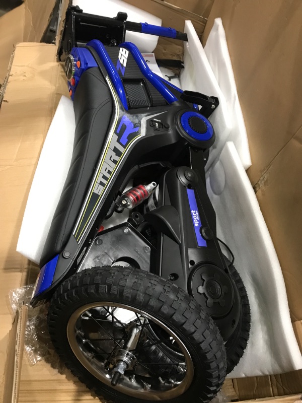 Photo 4 of *MISSING CHARGER* TAMCO blue kids electric motorcycle 2 wheels small children ride on motorcycle with light wheels, SX2328, free shipping
