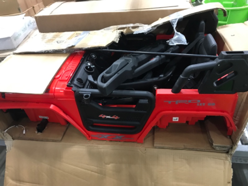 Photo 3 of *MISSING PARTS* 24V Kids Ride on 2 Seaters Electric Car with Remote Control, 2 * 120W Motors Battery Powered 20" Extra Large Seats+15.5" XL Wheels,LED Headlights, Front Storage, Bottle Holder, FM, Music for 3+ (Red)