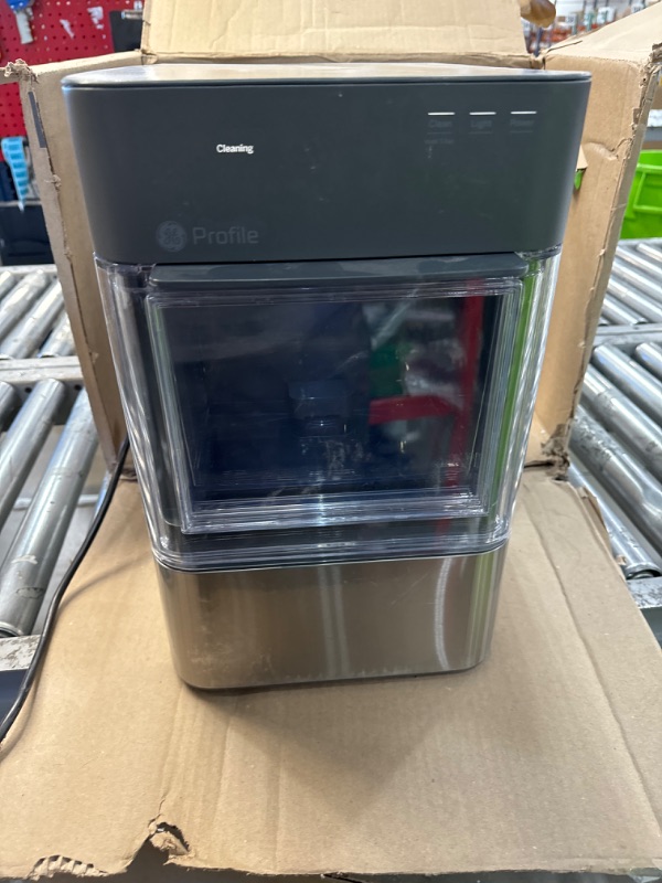 Photo 2 of ***USED - MISSING PARTS - SEE COMMENTS***
GE Profile Opal 2.0 with 0.75 Gallon Tank, Chewable Crunchable Countertop Nugget Ice Maker, Scoop included, 38 lbs in 24 hours, Pellet Ice Machine with WiFi & Smart Connected, Stainless Steel Opal 2.0 + Side Tank 