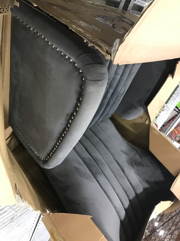 Photo 1 of *Missing legs* Meridian Furniture Opera Collection Modern Contemporary Velvet Upholstered Accent Chair with Stainless Steel Legs in a Rich Gold Finish