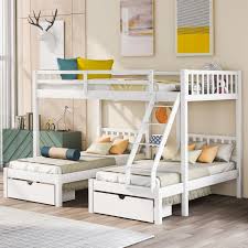 Photo 1 of * PARTIAL SET ONLY BOX 2 OF 3* Full Over Twin & Twin Bunk Bed w/ Drawerss, White