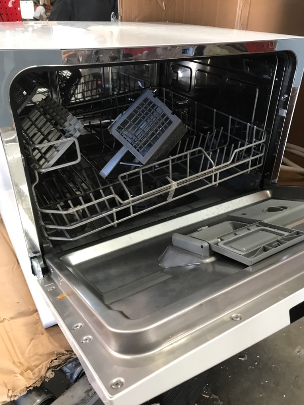 Photo 4 of * MINOR DAMAGE* COMFEE’ Portable Mini Dishwasher, Energy Star, Countertop, 6 Place Settings, with 8 Washing Programs, Speed, Baby-Care, ECO& Glass, Dish Washer for Dorm, RV& Apartment, White
