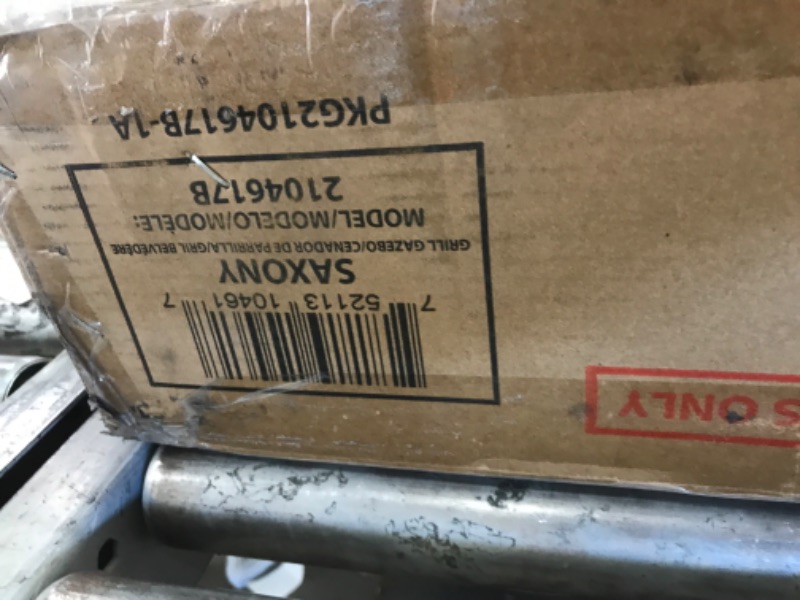 Photo 3 of * SET OF 2 BOXES* SEE NOTES*  Backyard Discovery Saxony Wooden Grill Gazebo, Insulated Steel Roof, Cook Station, Barbeque, Patio, Deck, Withstand Wind and Snow, Corrosion Resistant, Reduce Heat Transfer, Power Ports, Walnut