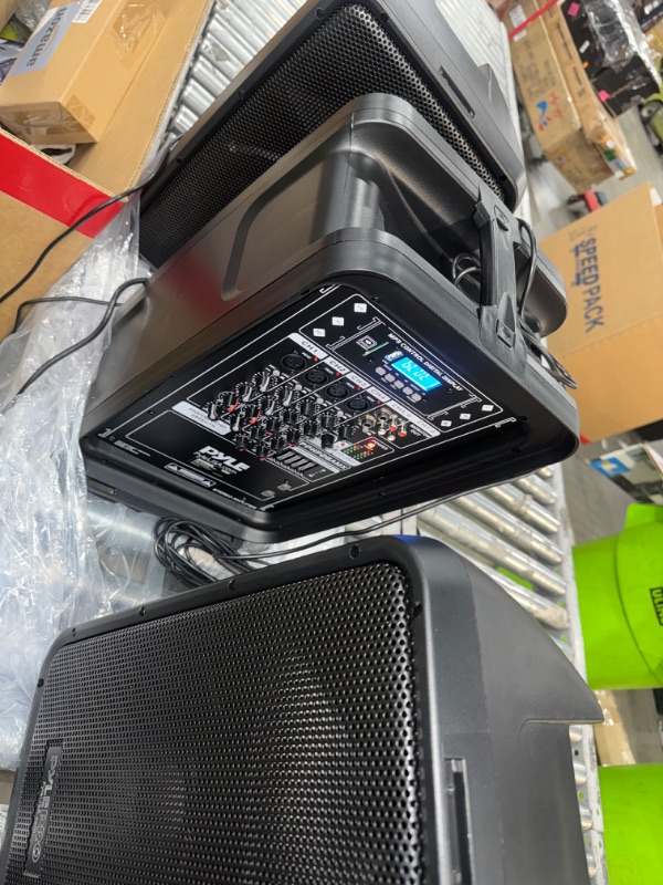 Photo 3 of *EVERYTHING WORKS** Pyle PA Speaker DJ Mixer Bundle - 300 W Portable Wireless Bluetooth Sound System w/ USB SD XLR 1/4" RCA Inputs - Dual Speaker