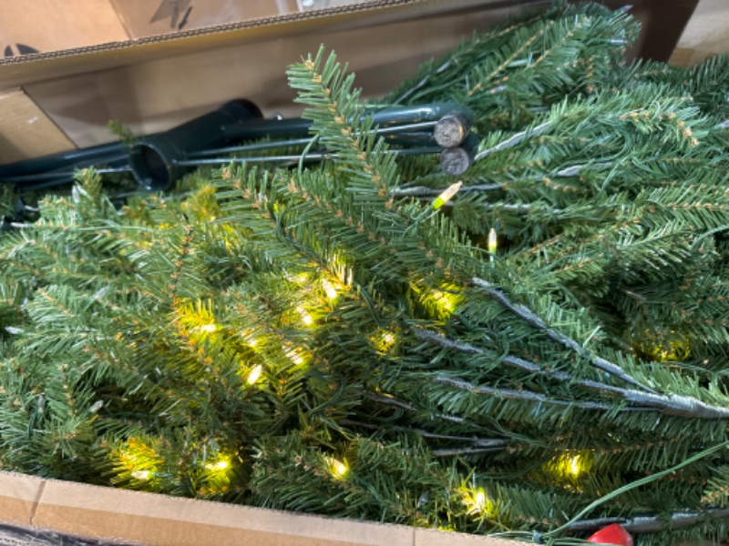 Photo 3 of *POWERS ON** National Tree Company Pre-Lit Artificial Full Christmas Tree, Green, Dunhill Fir, Dual Color LED Lights, Includes Stand, 9 Feet
